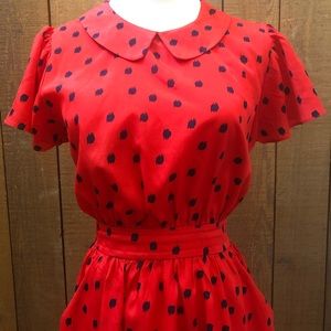 Flirty Red Dress, Collared Open Back Pockets
